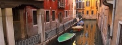 Венеция, улица, дома, лодки