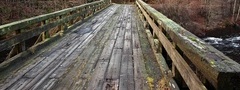 деревянный, мост, река