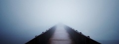 мост, пустота, туман