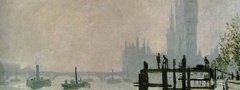 Claude Monet, Клод Моне, Моне, Лондон, гавань, картина, туман, пароход, Пар ...