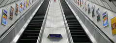 Moorgate station, Лондон, метро, the Tube, эскалатор, эскалаторы, реклама,  ...