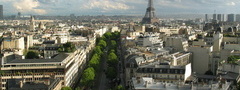 франция, париж, башня, тучи, дома, улицы