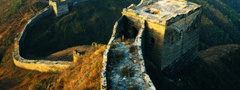 великая китайская стена, свет, холмы