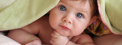 ребенок, малыш, взгляд, голубые глаза