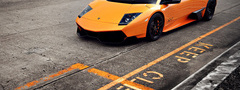 Машина, красивая, Lamborghini, оранжевая, диски, фары