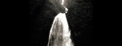 Greg Martin, арт, водопад, темное, горы, скалы