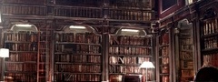 библиотека, полки, книги