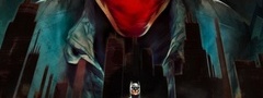 batman, супергерой, плащ, маска, red skull, готэм-сити