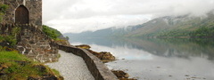 шотландия, эйлен-донан, озеро, вода, туман