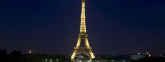 франция, париж, эйфелева башня, город, ночь, огни
