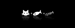 кошка, рыбка, скелет