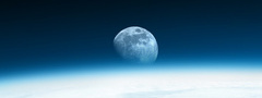Космос, луна, земля, озон