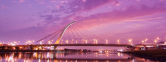 Тайпей, Dazhi Bridge, краски, мост, река, тайвань, фонари, небо