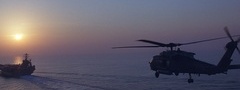SH-60, вертолёт, полёт, авианосец