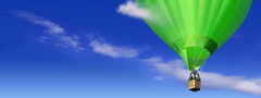 воздушный шар, небо, облака, зеленый