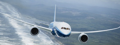 boeing, 787, dreamline, полёт, облака