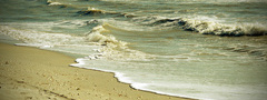 песок, вода, волны, океан