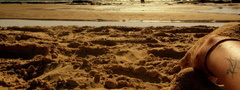 песок, пляж, море, лето, нога, тату
