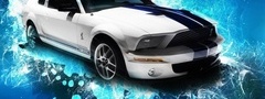 ford, mustang, gt500, blue