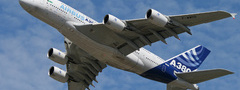 Airbus, A380, полёт, облака