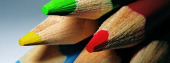 карандаши, фото, фокус, цвета, красный, жёлтый