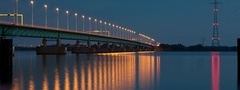 река, мост, ночь