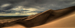 Пустыня, горы, небо, облака, песок