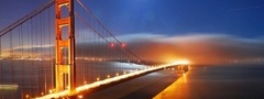 мост, ночь, природа