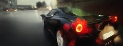 Ferrari, дождь, дорога