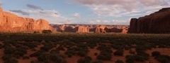 каньон, закат, красное, русло, кустарник, песок