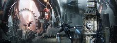 Mass Effect, война, город, дым