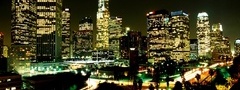 city, night, lights, LA