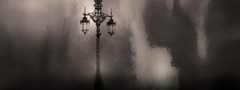 туман, фонарь, улица