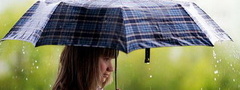 дождь, зонтик, девушка