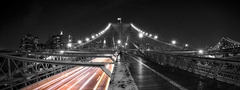 NYC, city, night, road, ights, brooklyn bridge