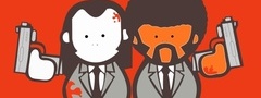 pulp fiction, movie, wallpaper, vincent and jules, funny