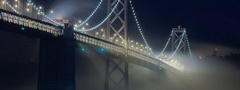туман, над, мостом, Сан, Франциско