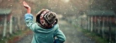 снег, девушка, зима