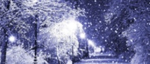 природа, ночь, парк, снег, фонарь, свет