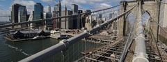 new york, city, brooklyn bridge, action
