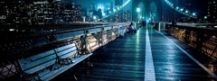 evening, bridge, on a lights