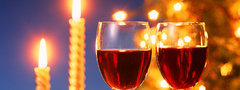 Счастья, Свечи, Бокалы, Вино, Праздник, Новый год