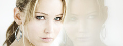Jennifer Lawrence, блондинка, актриса, девушка, взгляд, отражение, голодные ...