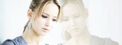 Jennifer Lawrence, блондинка, актриса, девушка, отражение, голодные игры