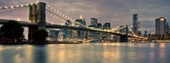 мост, brooklyn bridge, manhattan, город, new york