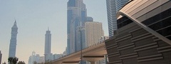 Dubai, metro station, subway, buildings, architecture