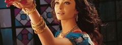 aishwarya rai, индианка, брюнетка, лицо, взгляд, платье, свеча