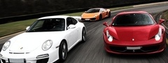 Porsche, Ferrari, Lamborghini