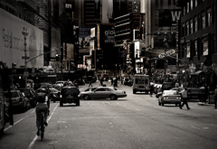 нью-йорк, nyc, тайм-сквер, движение