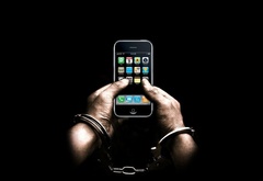 iPhone, наручники, руки
